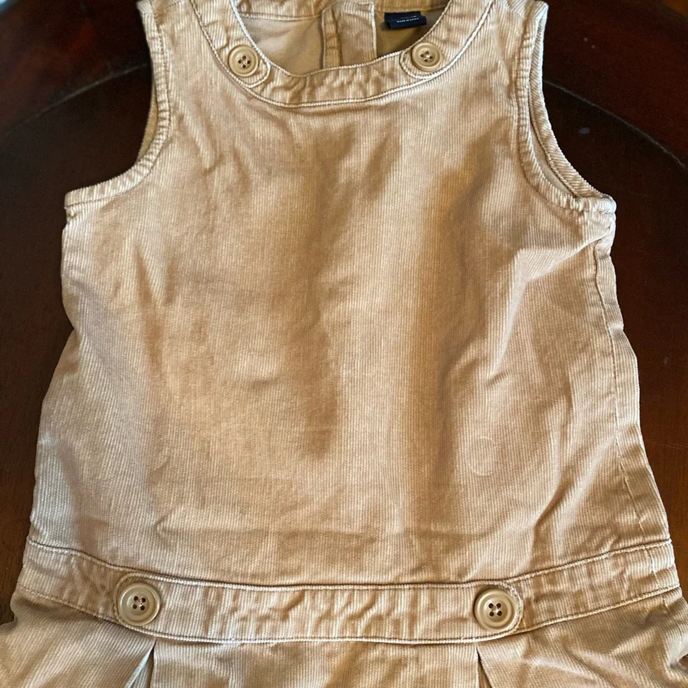 Gap Khaki Corduroy Dress Zip Up Fit & Flare Size 4T